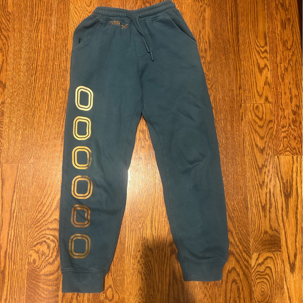 Overtime Kids Teal Joggers with Gold Details- Size Medium Youth